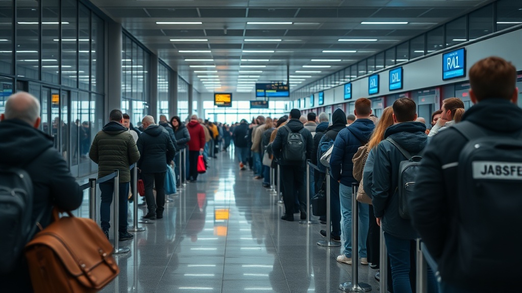 FRA passport control non-EU transit queue length at 6 AM