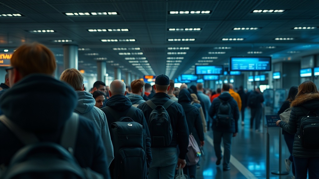 FRA passport control non-EU transit queue length at 6 AM