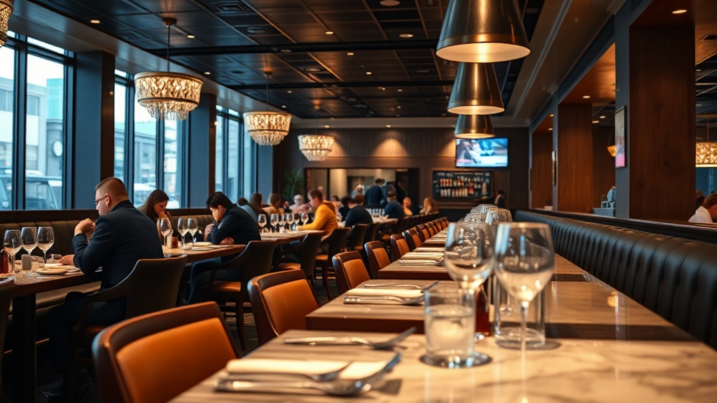 EWR Polaris Lounge Newark dining room wait time dinner rush