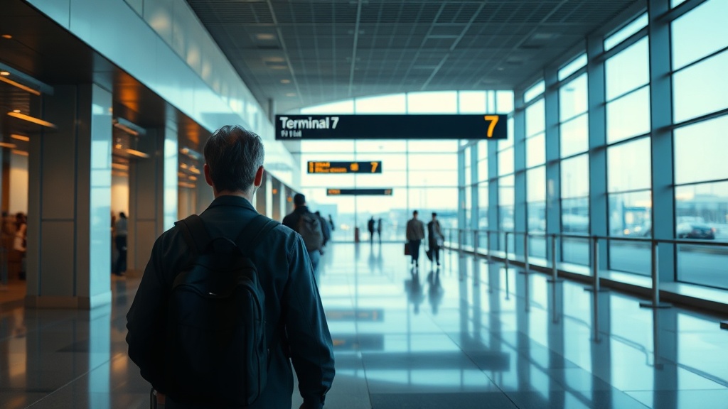 LAX Tom Bradley (TBIT) to Terminal 7 airside walk time