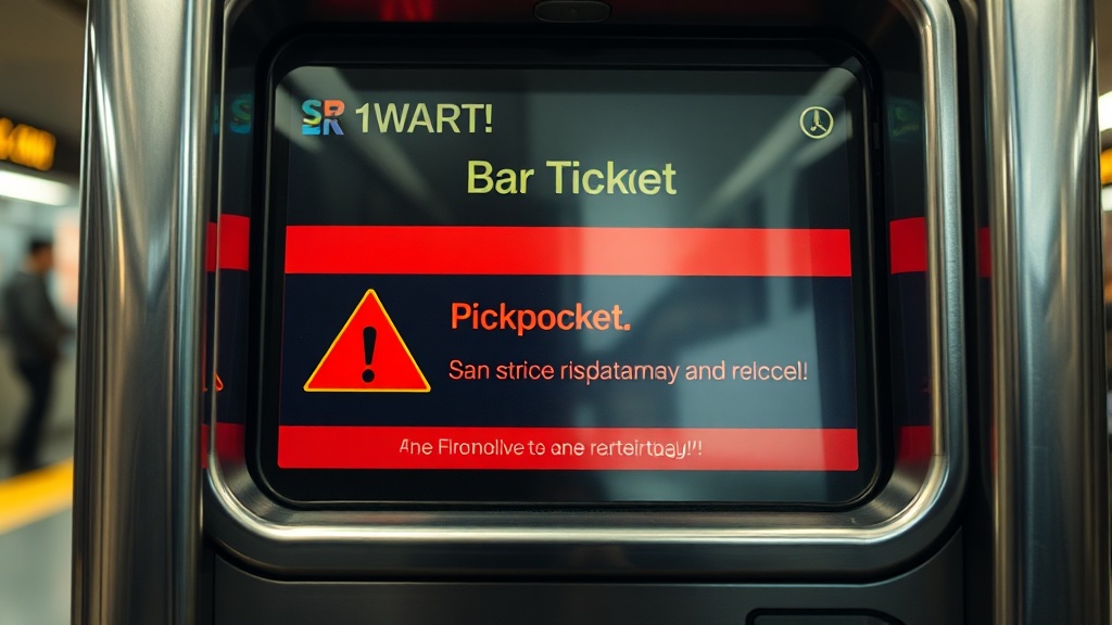 San Francisco SFO BART ticket machine pickpocket warning