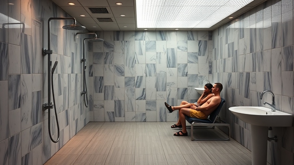 ORD Polaris Lounge Chicago shower room wait time morning